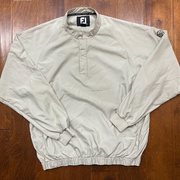 FootJoy Plum Hollow CC Golf Khaki Tan Pullover Windbreaker Men's Size Large - Picture 3 of 8